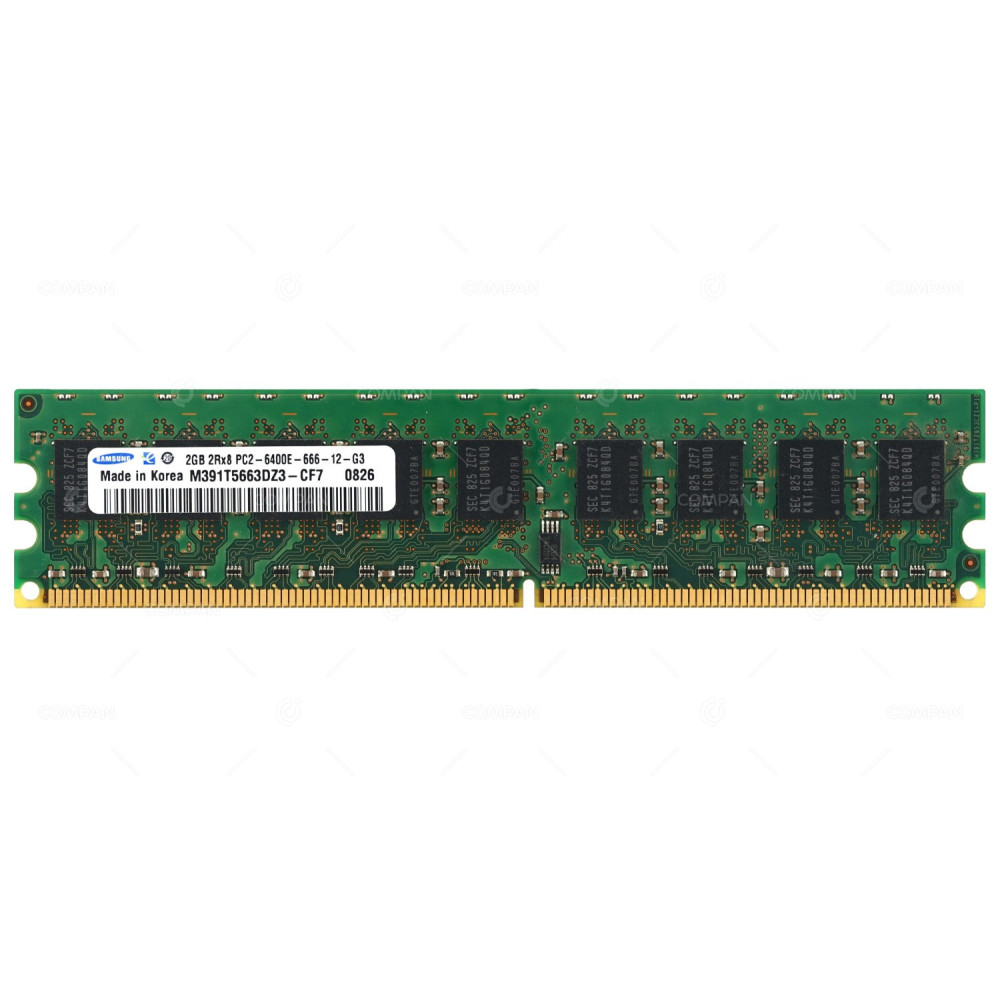 M391T5663DZ3-CF7 SAMSUNG MEMORY 2GB 2RX8 PC2 6400E 240 PIN NON REGISTERED ECC SDRAM UDIMM DDR2 -